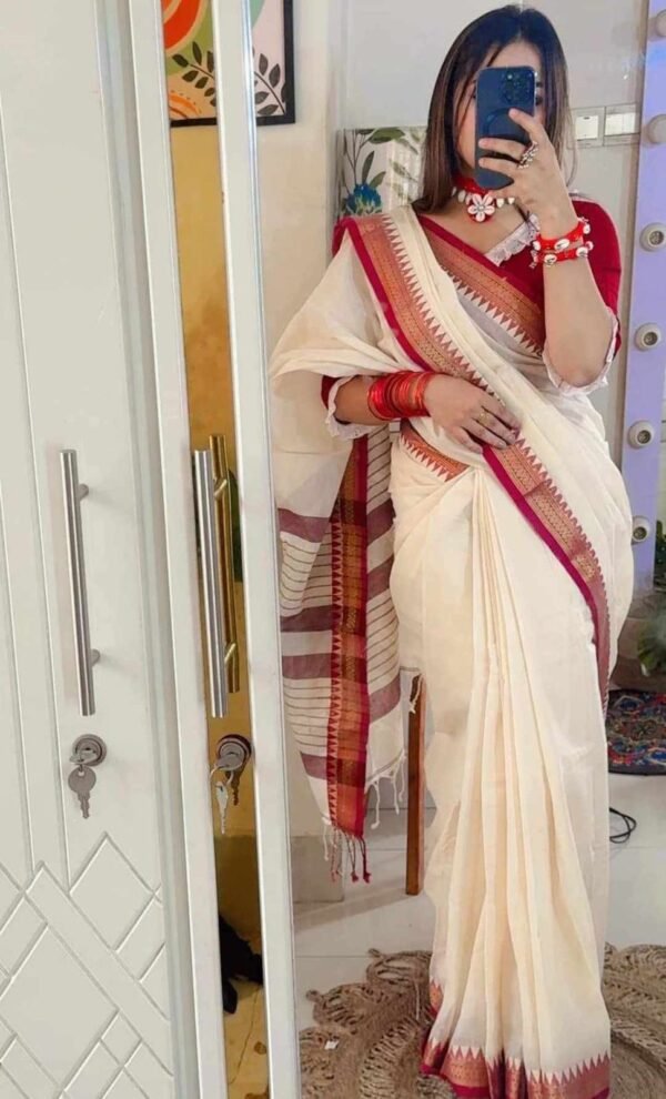 Pure Cotton Tangail Woven Saree (P-2947) - Image 2