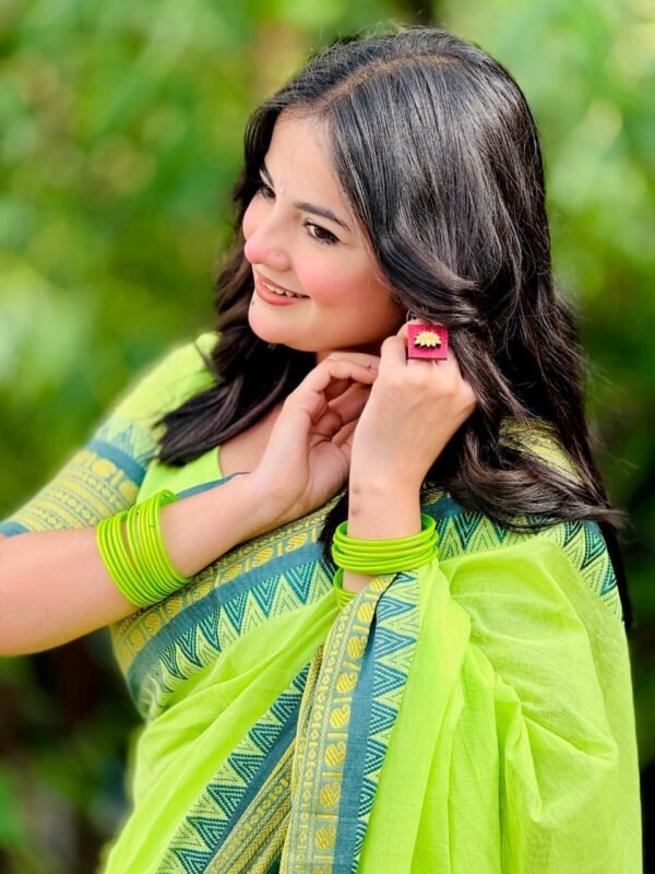 Pure Cotton Tangail Woven Saree Pure Cotton Tangail Woven Saree Pure Cotton Tangail Woven Saree Pure Cotton Tangail Woven Saree (P-2949) - Image 3