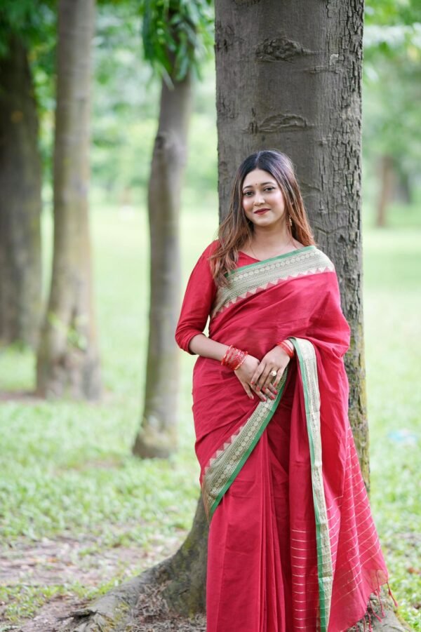 Pure Cotton Tangail Woven Saree (P-2950) - Image 2