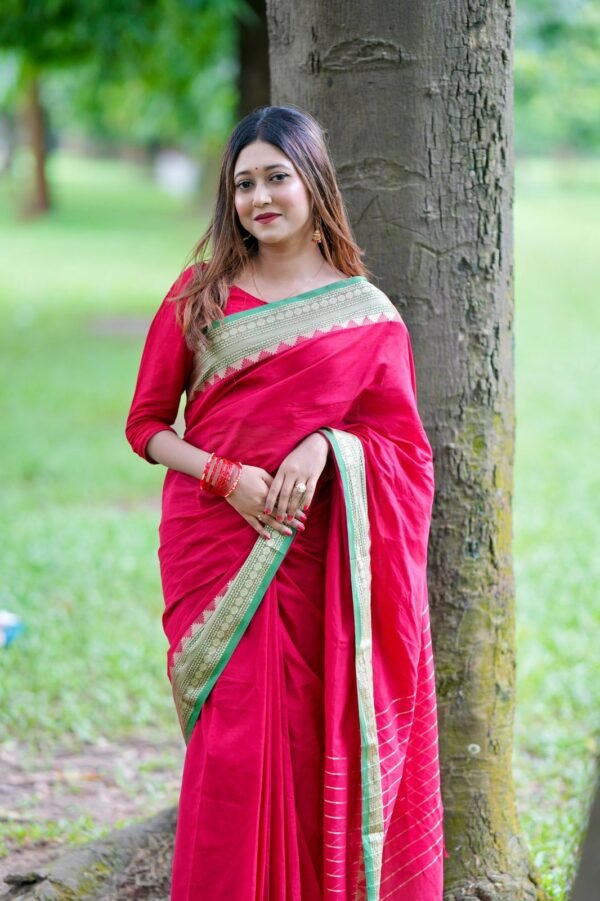 Pure Cotton Tangail Woven Saree (P-2950) - Image 3