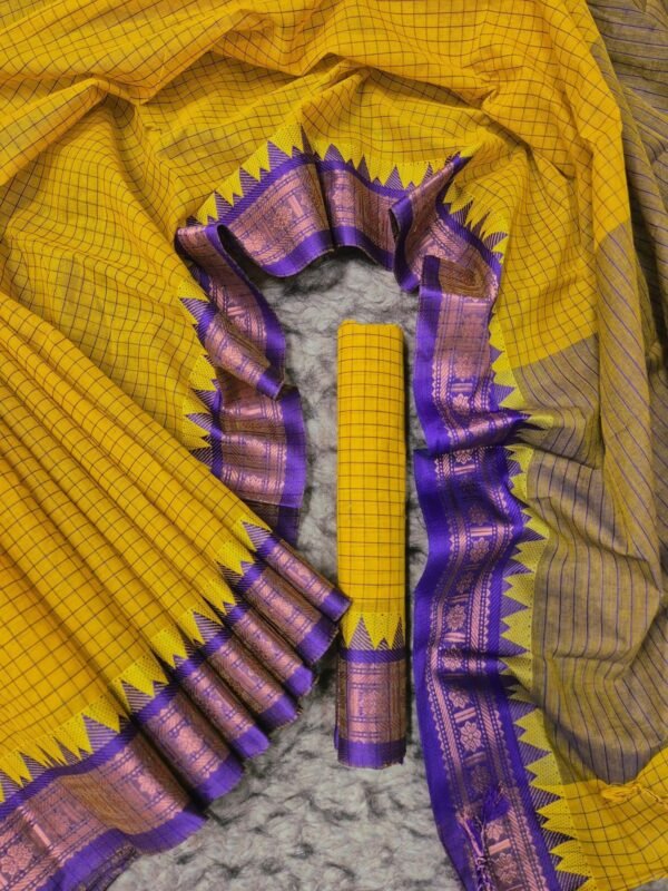 Pure Cotton Tangail Woven Saree (P-2953) - Image 3