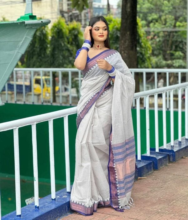 Elegant 100% pure cotton saree – soft, breathable, and perfect for any occasion (P-3061) - Image 2