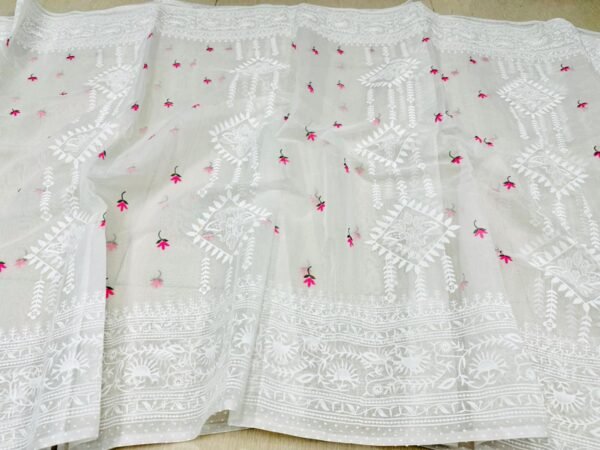 Half-silk saree with elegant block print – light, stylish, perfect for any occasion. (P-3064) - Image 3
